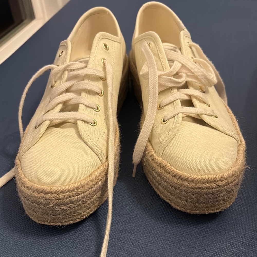 Keds Cream Espadrille Lace-Up Shoes